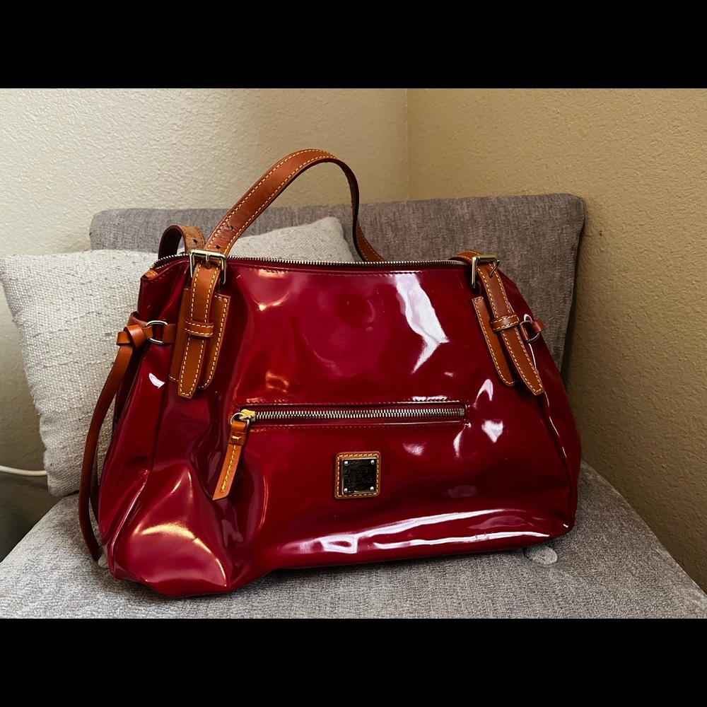 Red patent leather bag